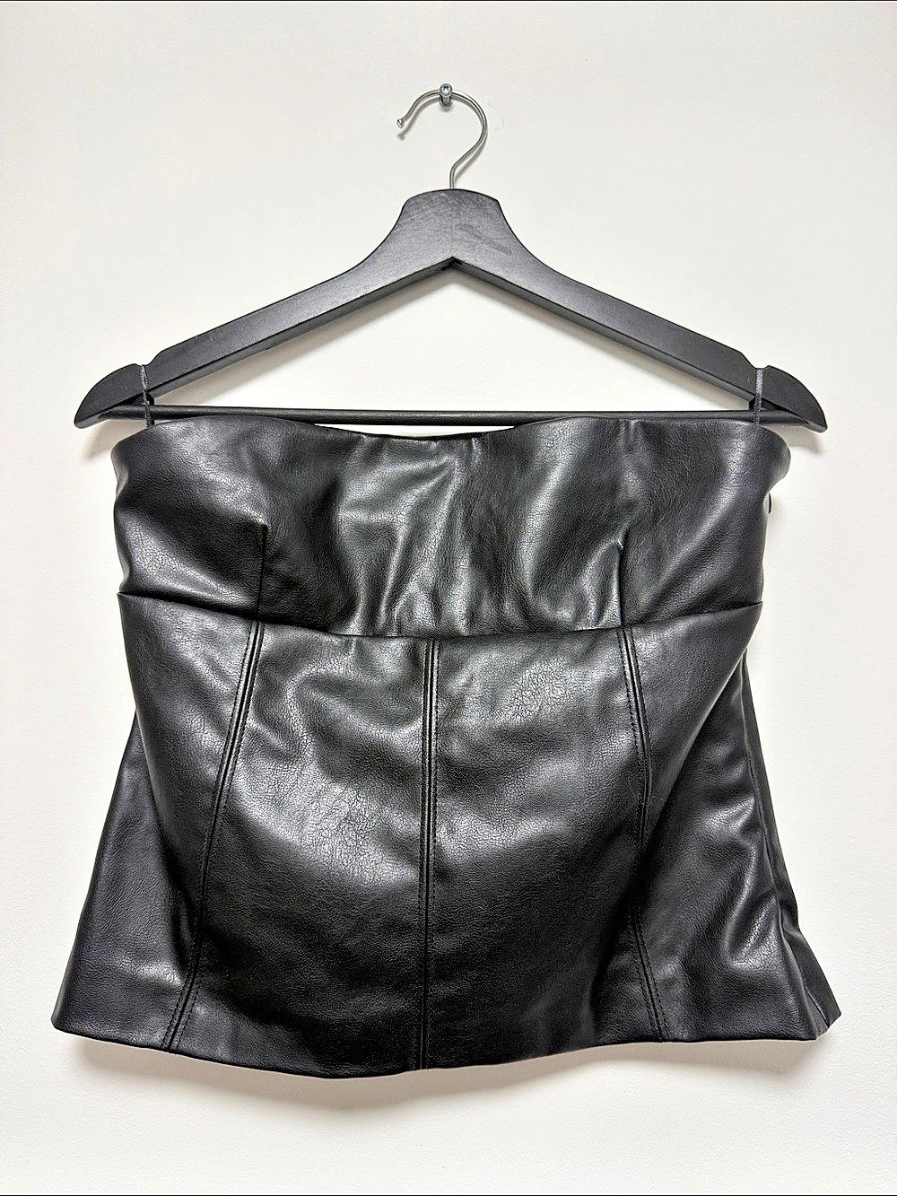 NWT Zara faux leather bustier-like top